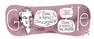 Gabriela Mistral doodle poetessa google 7 aprile  2015