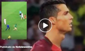 video euro 2016 uomo in campo polonia portogallo nuovo fan di cristiano ronaldo