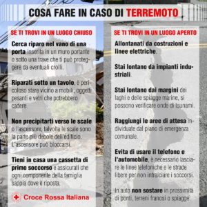 cosa fare in caso di terremoto